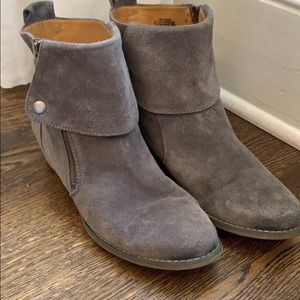 Grey suede booties